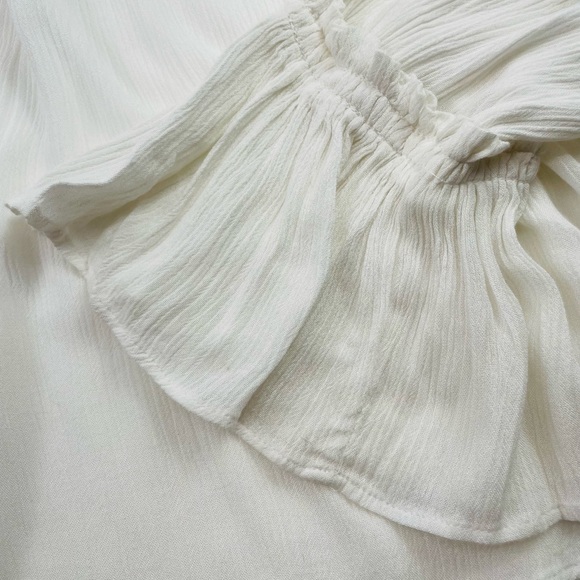 Free People Kelsey Top In White Bell Sleeves Flowy Silhouette Women Size Large - Picture 5 of 13